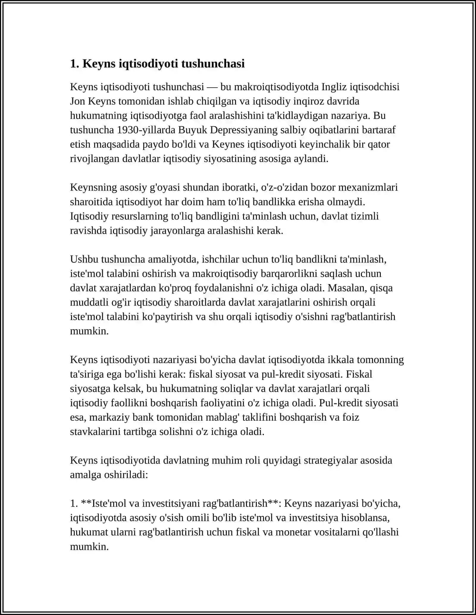 KEYNS TA'LIMOTI VA KEYNSCHILIK NAZARIYASI 3