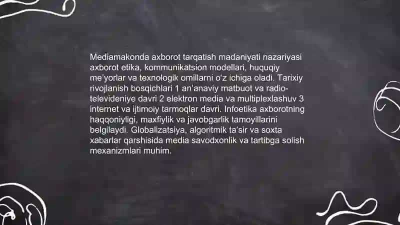 Mediamakonda axborot tarqatish madaniyati. Infoetika 3
