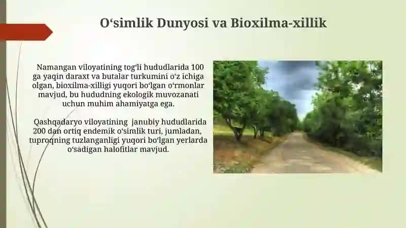 Oʻzbekistondagi alohida viloyatdagi geoekologik vaziyatlarni baxolash 3