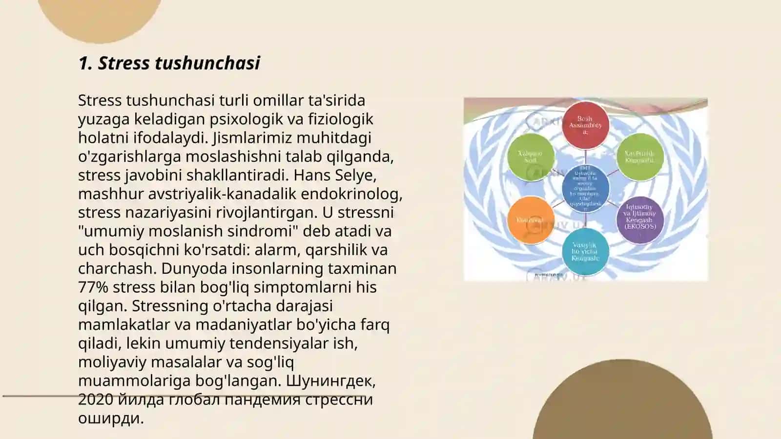 G.Selening stress distress haqidagi talimoti 3