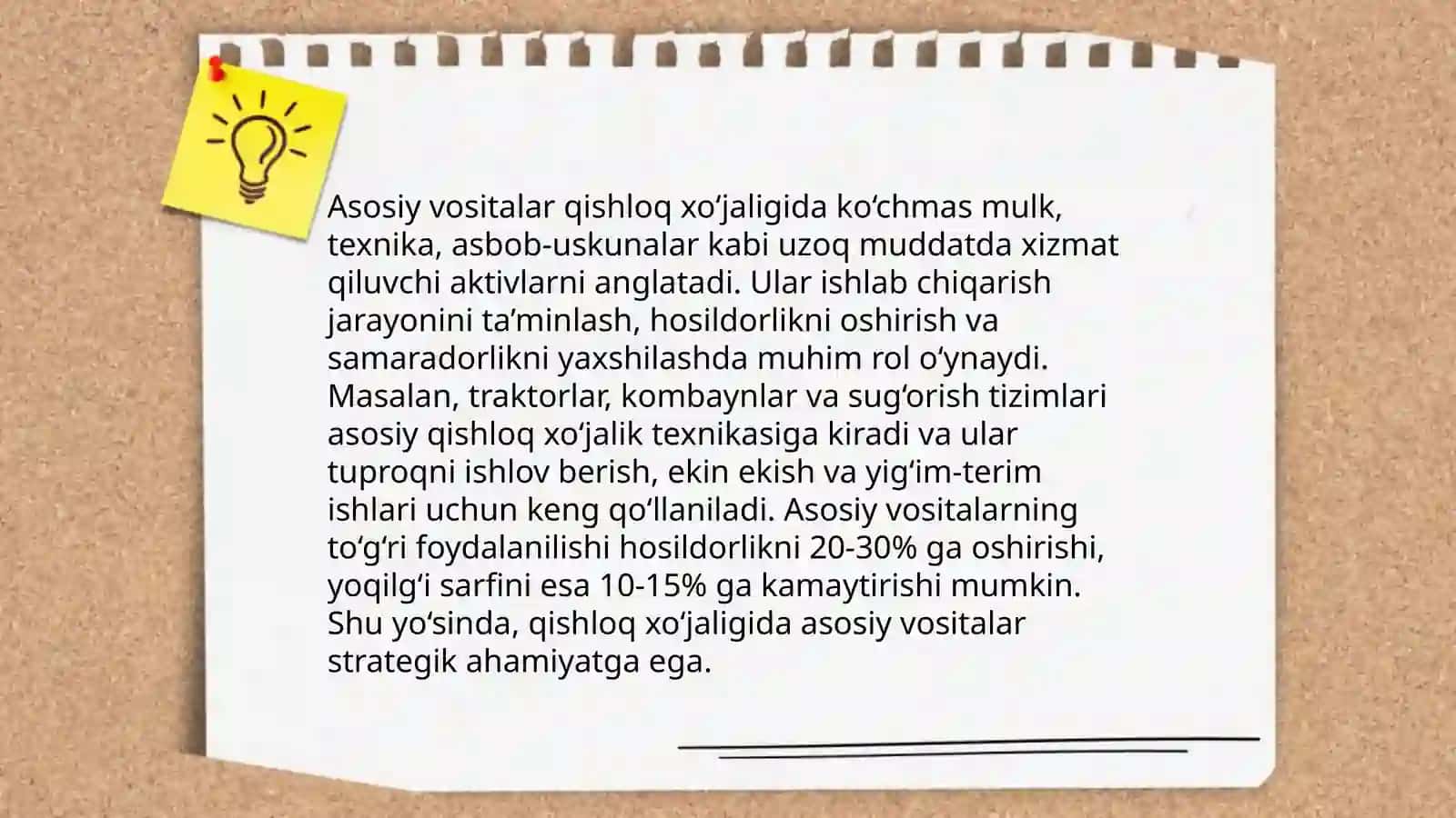 Qishloq xo‘jaligida asosiy vositalar haqida tushimcha 3
