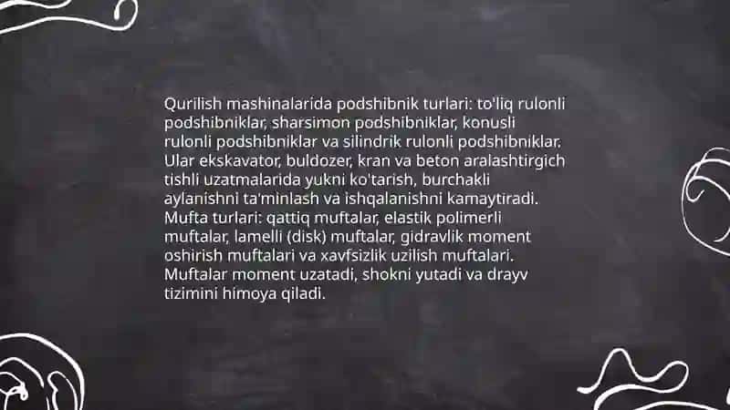 Podshibnik Mufta qurilish mashinalarida 3