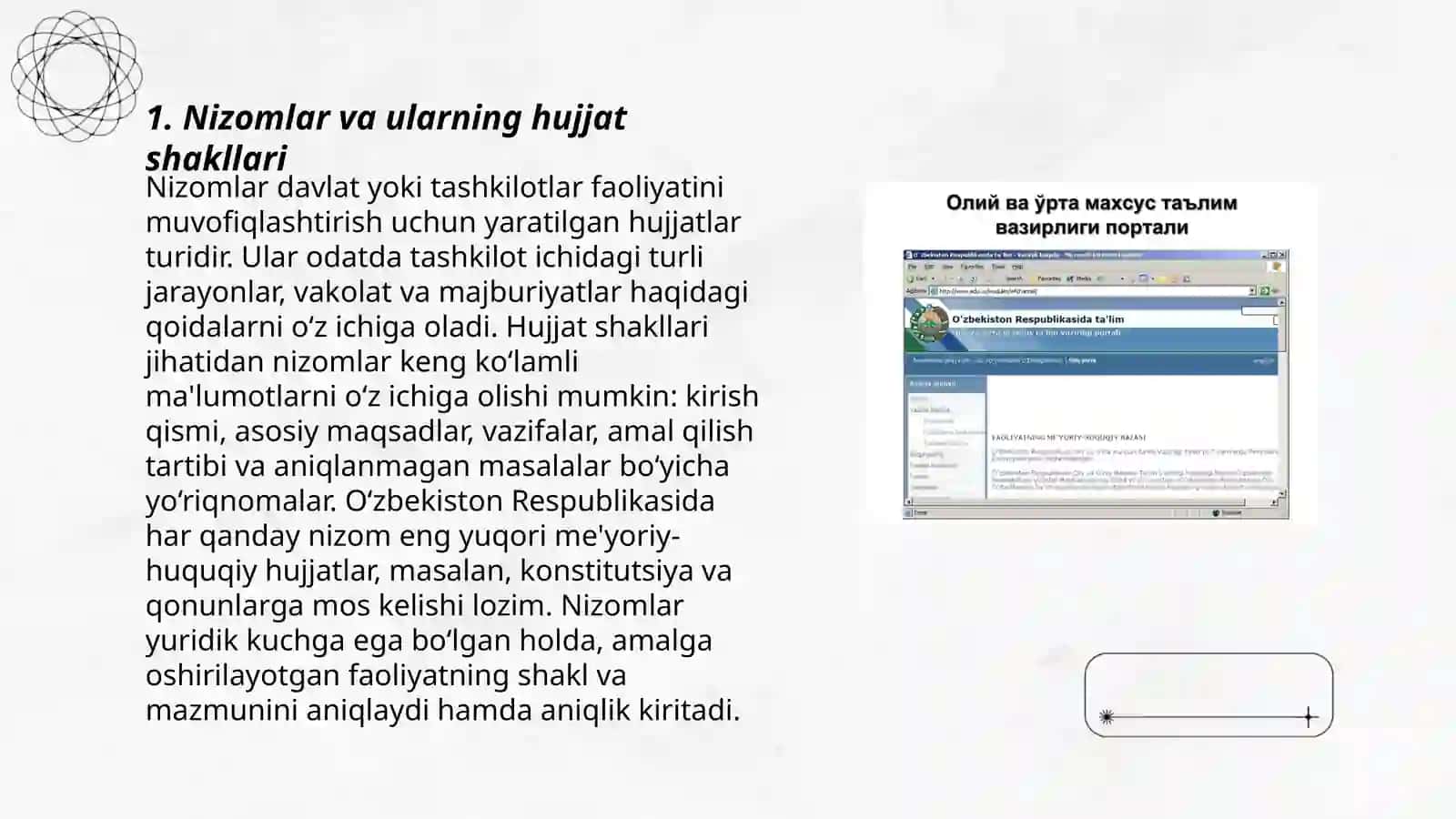 Nizomlar va ularning hujjat shakllari 3