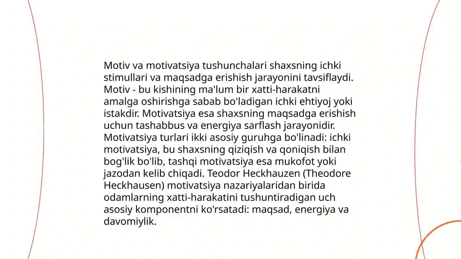 Motiv va motivatsiya tushunchalari 3