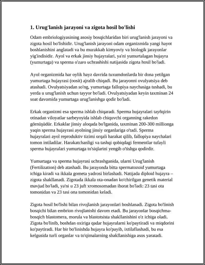 ODAM EMBRIOLOGIYASI ASOSLARI 3