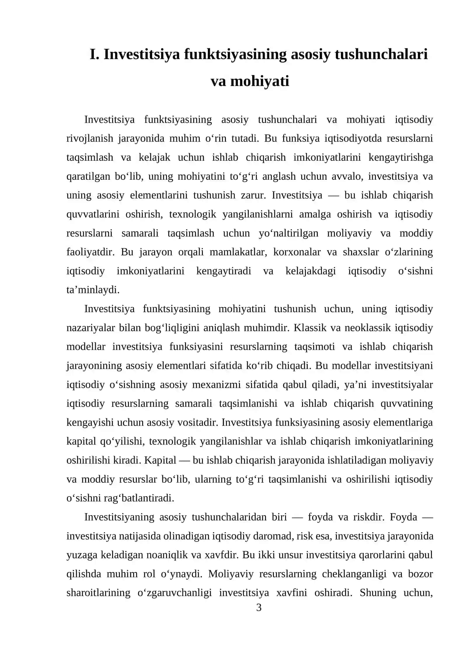 Investitsiya funksiyasi iqtisodiyotda 3