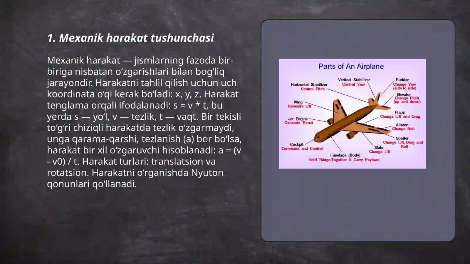 Jismning qiya tekislikdagi harakati 3