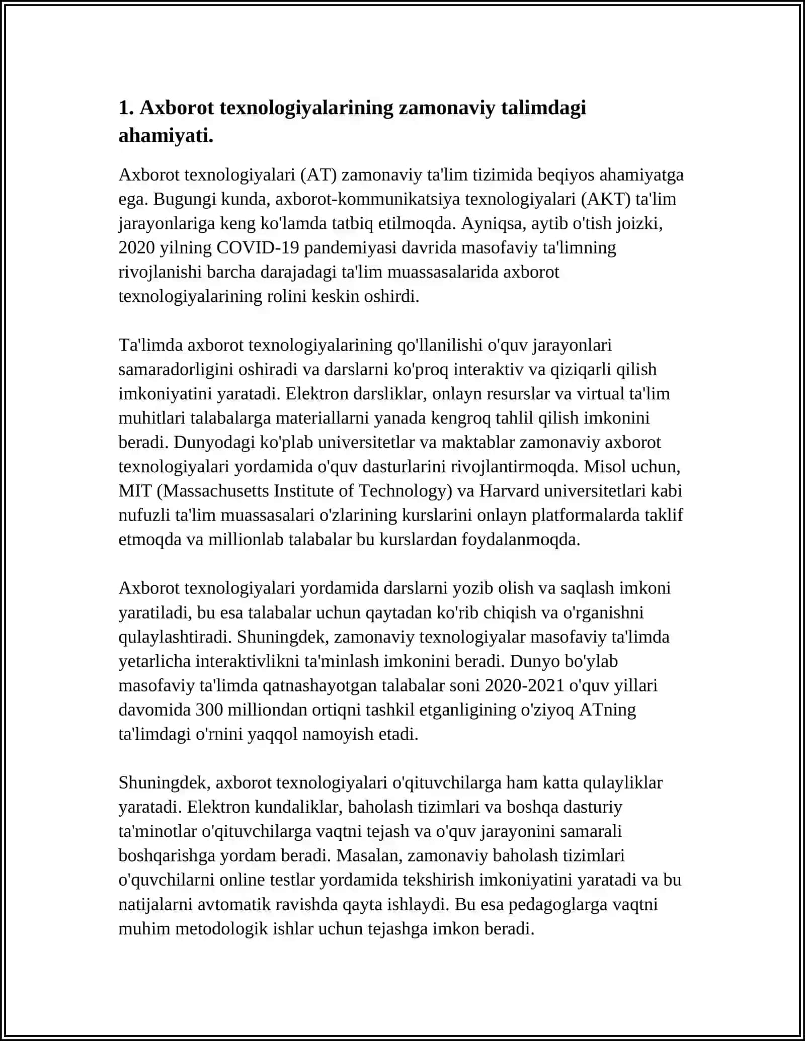 UZLUKSIZ TAʼLIM TIZIMIDA INFORMATIKA AXBOROT TEXNALOGIYALARI FANINI OʻQITISHNING OʻQUV METODIK TAʼMINOTI 3