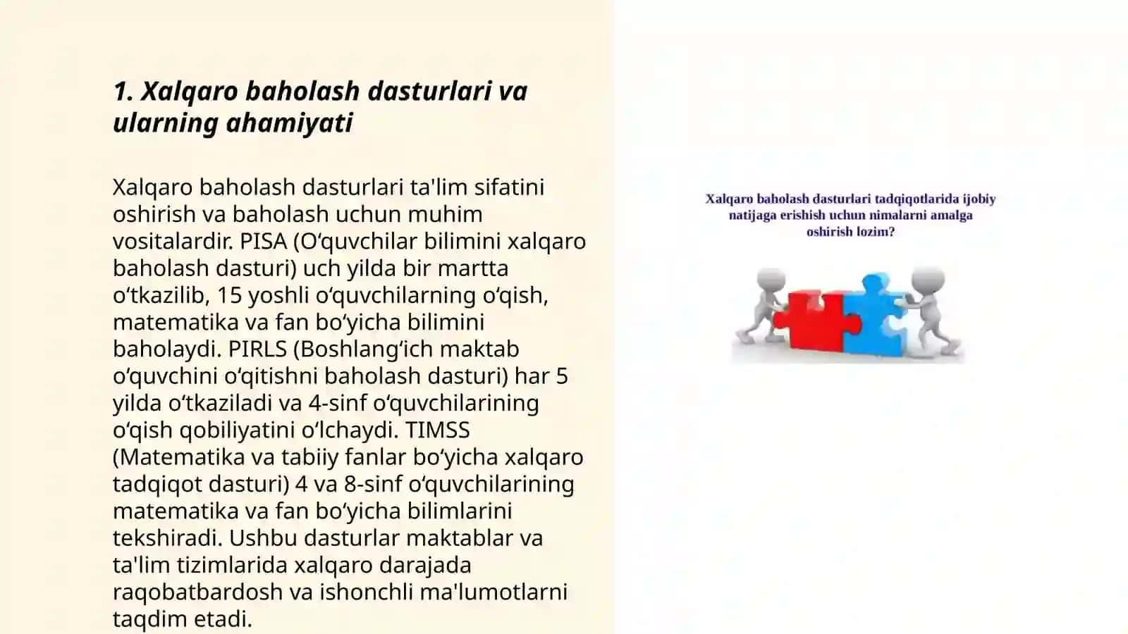 Xalqaro baholash dasturlari va ularning ahamiyati 3