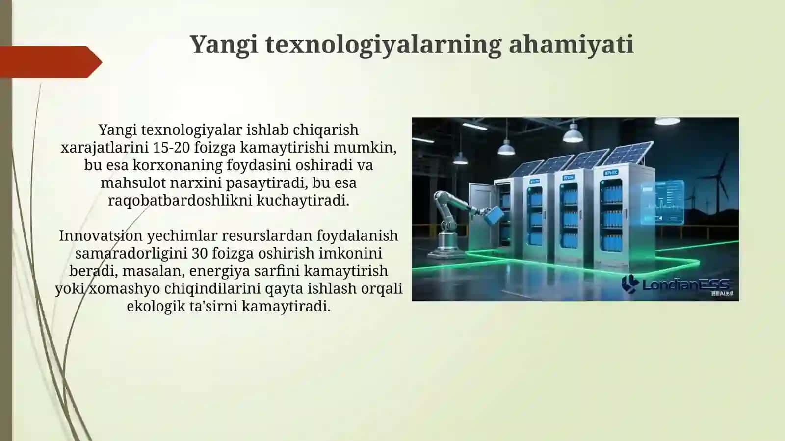 Yangi texnologiyalar va ishlab chiqarish jarayoniga samarali texnologiya zaruratlari 3