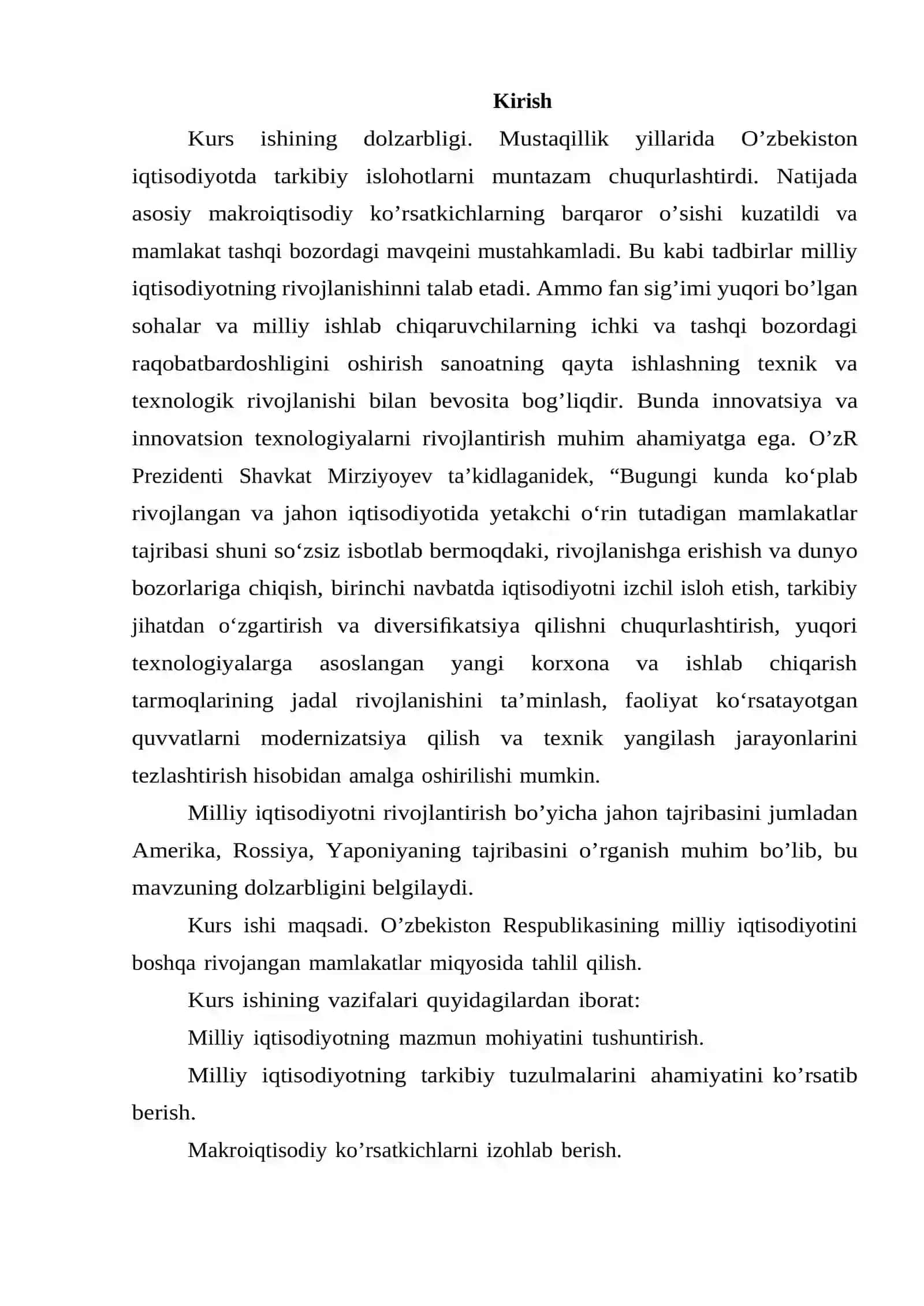 MILLIY IQTISODIYOTNING MAKROIQTISODIY KO’RSATKICHLARI VA ULARNING TAHLILI 3