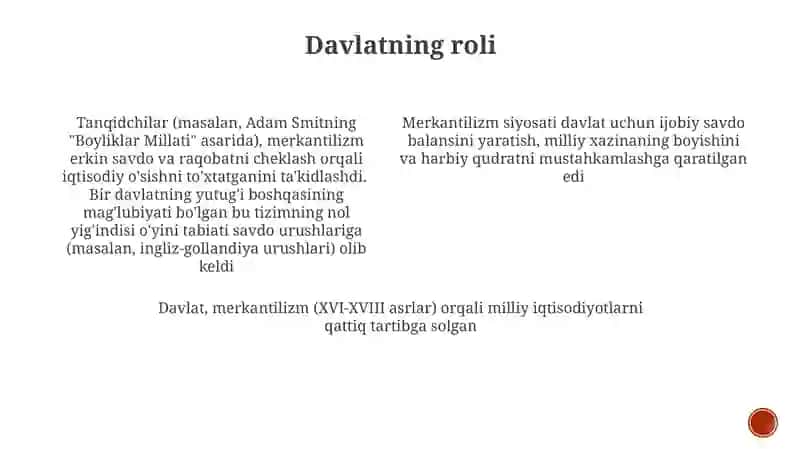 Merkantalizim iqtisodiy talimoti 3
