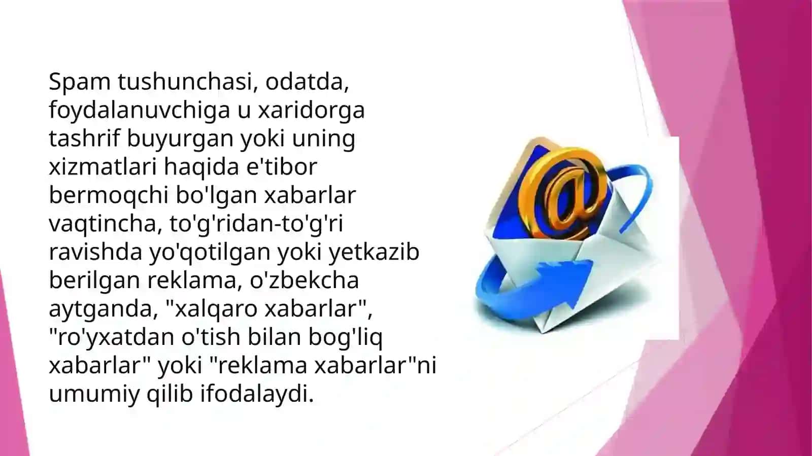 AKT foydalanuvchisi bilan elektron xat orqali muloqot qilish. Spam tushunchasi 3