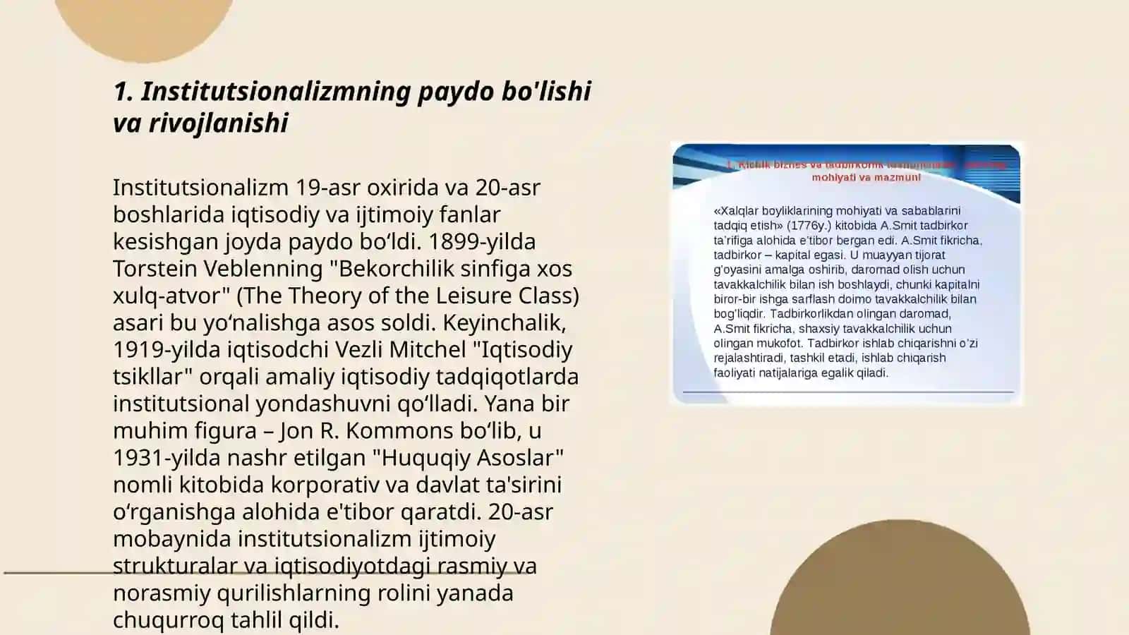 Institutsionalizm iqtisodiy taʼlimotining mohiyati va ahamiyati 3
