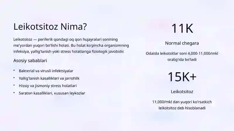 Leikotsitoz va Leikopeniya: Klinik Ahamiyati 3