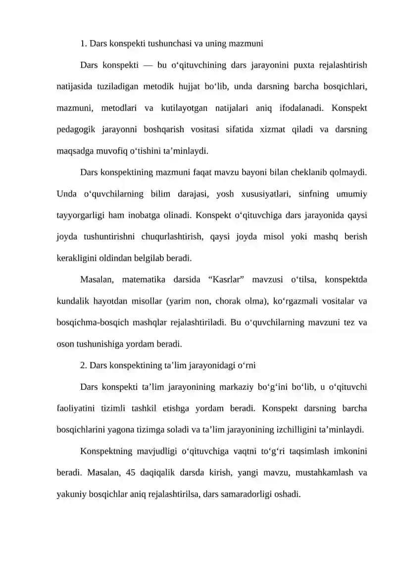DARS KONSPEKTINI TUZISHNING NAZARIY VA AMALIY ASOSLARI 3