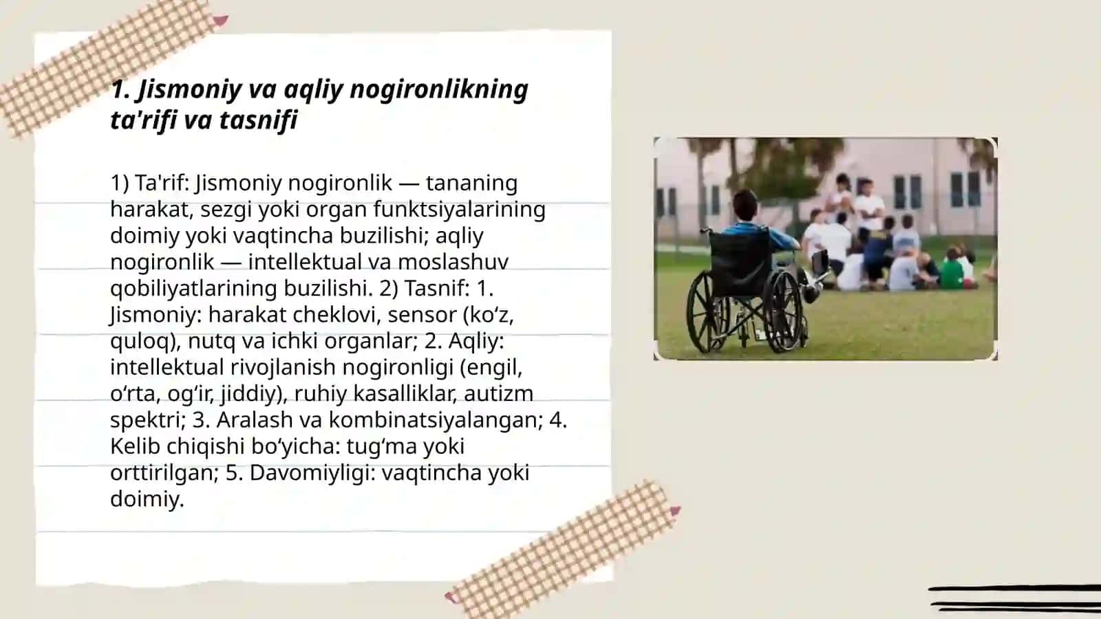 Jismoniy va aqliy nogironlik va ularni tiklash 3