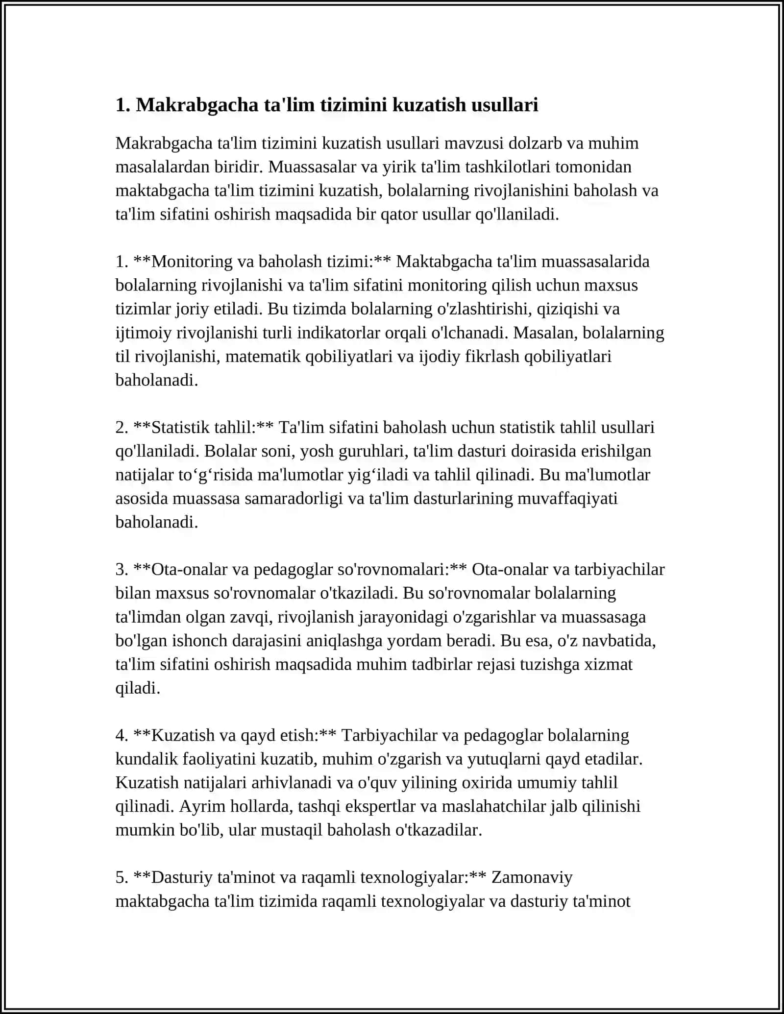 MAKTABGACHA TA'LIM KUZATISH VA BAHOLASH 3