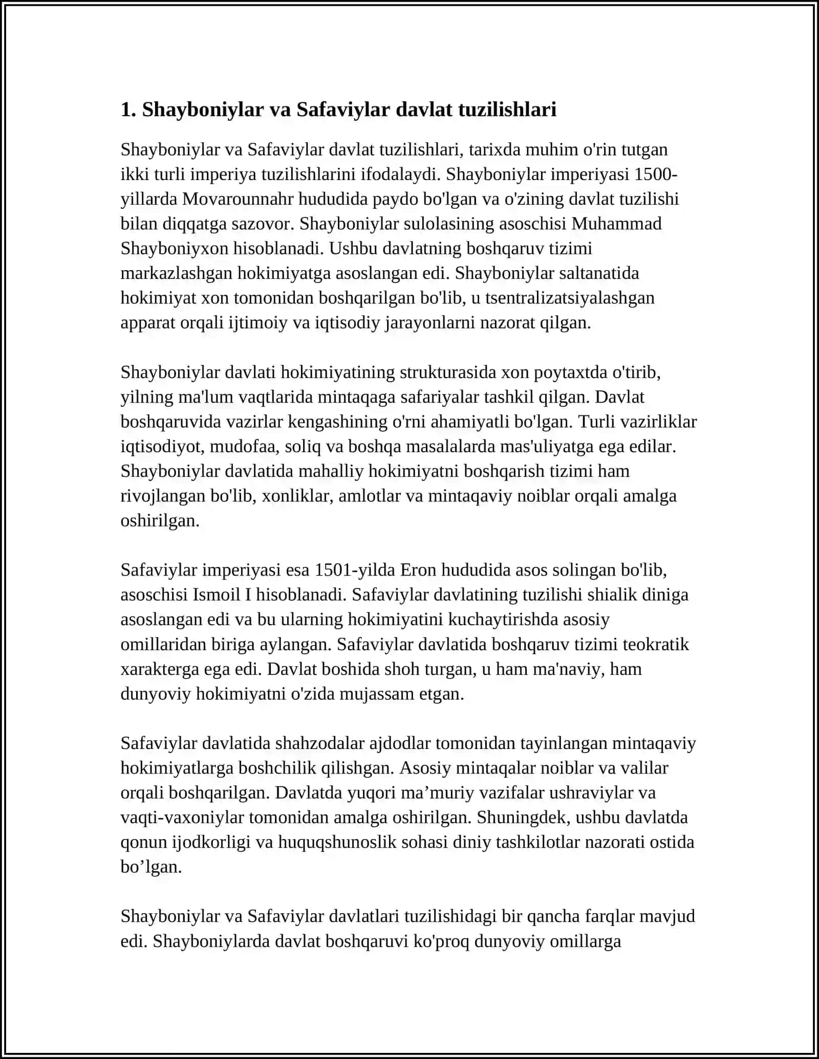 SHAYBONIYLAR VA SAFAVIYLAR ÓRTASIDAGI HARBIY SIYOSIY MUNOSABATLAR 3