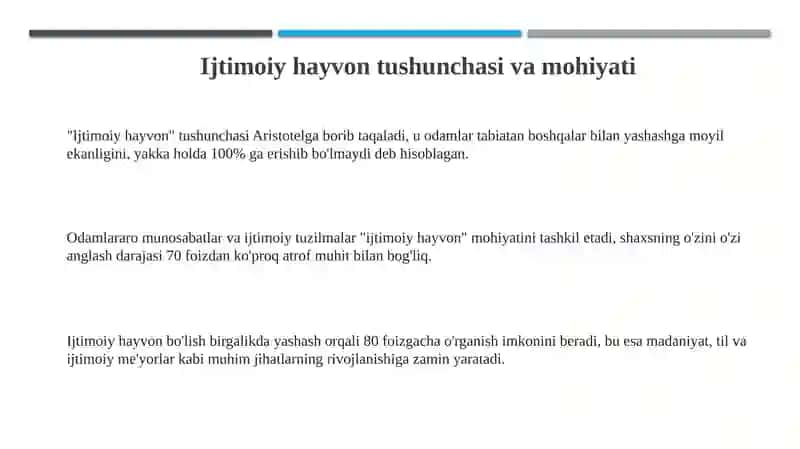 Ijtimoiy hayvon tushunchasi 3