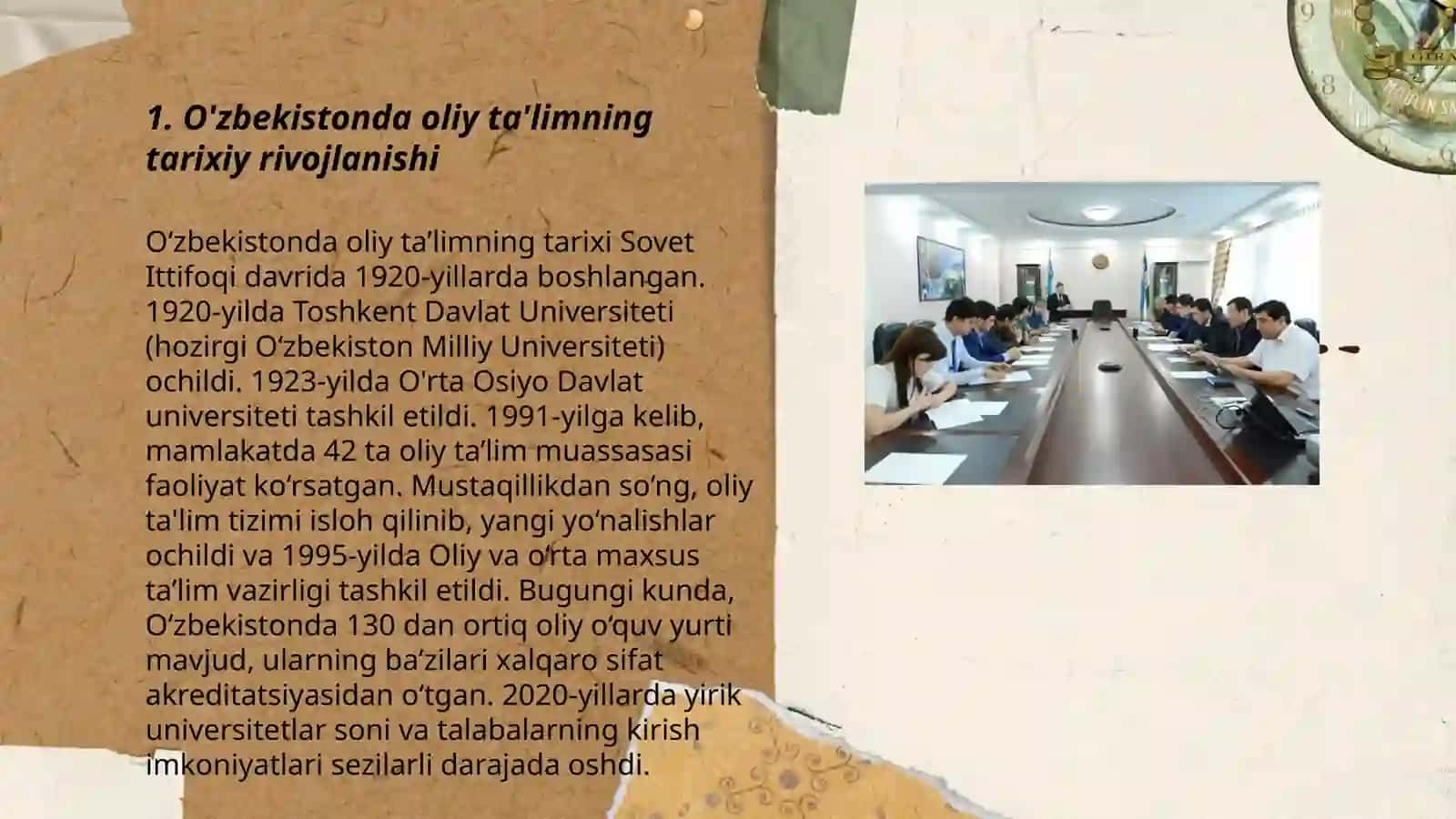 O'zbekistonda oliy ta'lim muassasalarining tashkil topishi 3