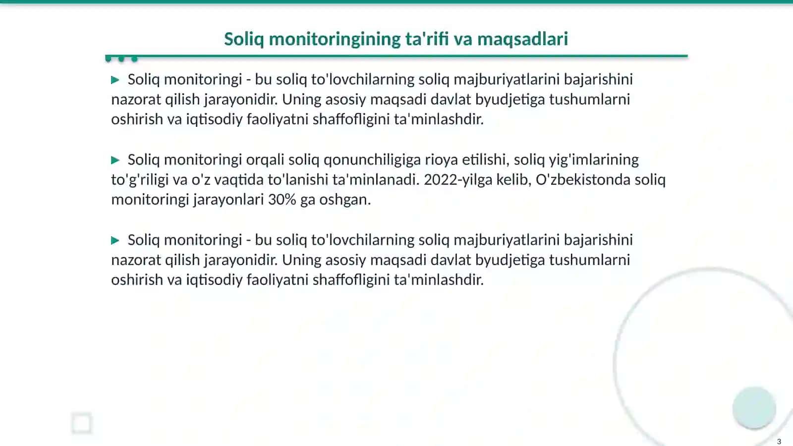 Soliq monitoringining ahamiyati 3