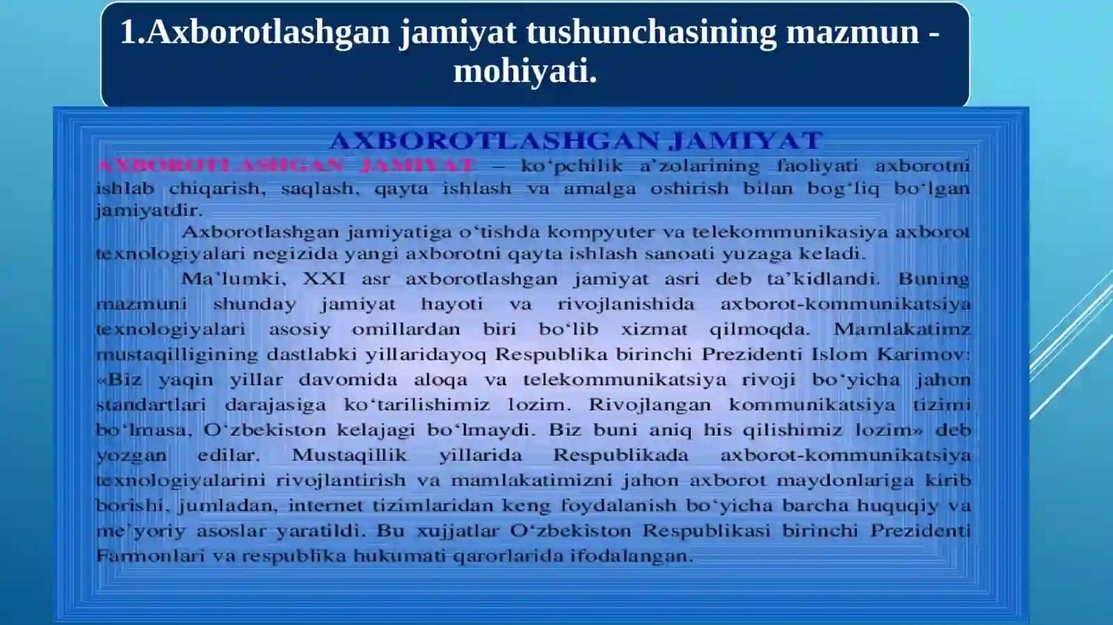 Axborotlashgan jamiyat taraqqiyotida axborot oqimining kuchayishi va muammolari 3