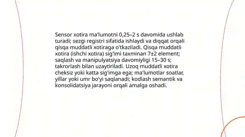 Xotira mexanizmlari, Diqqat va I-II signal tizimlari 3