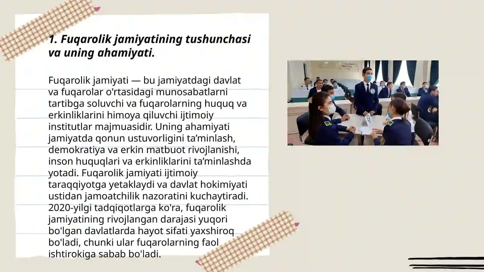 Fuqarolik jamiyati institutlarini rivojlantirish hamda ularning ijtimoiy va siyosiy faolligini oshirishga qaratilgan kompleks chora -tadbirlar 3