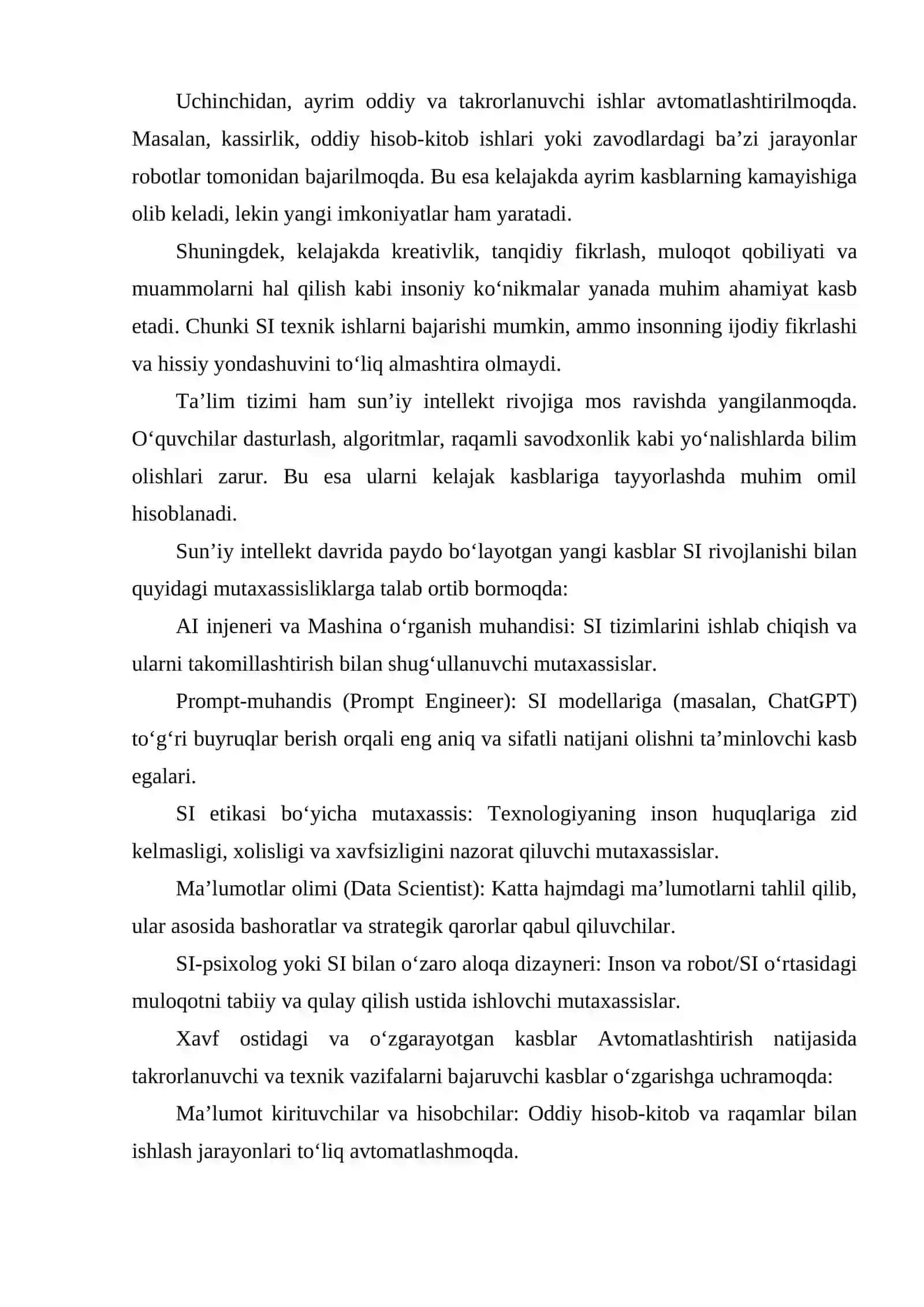 SUN’IY INTELLEKT VA KELAJAK KASBLARI 3