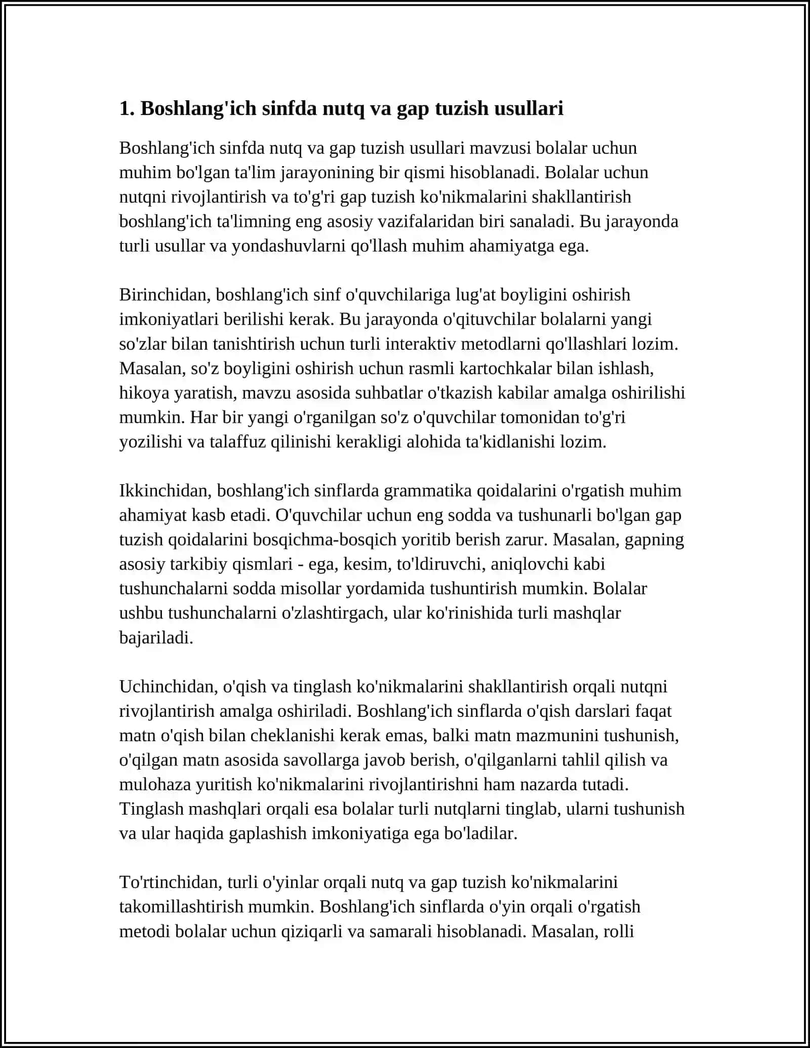 BOSHLANĜICH SINFDA GAP USTIDA ISHLASHNIG IZCHILIGI 3