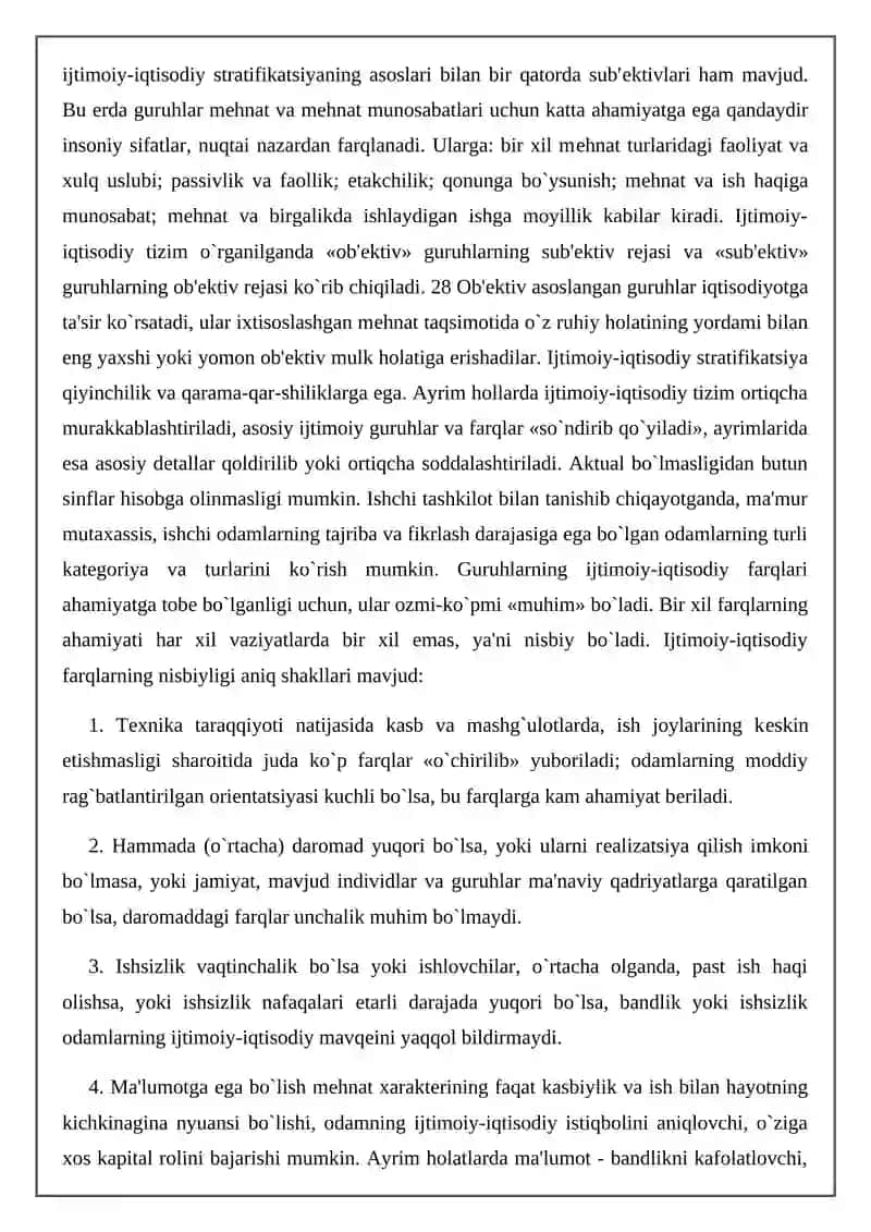 Aniq ijtimoiy-iqtisodiy guruhlarning tahlili 3
