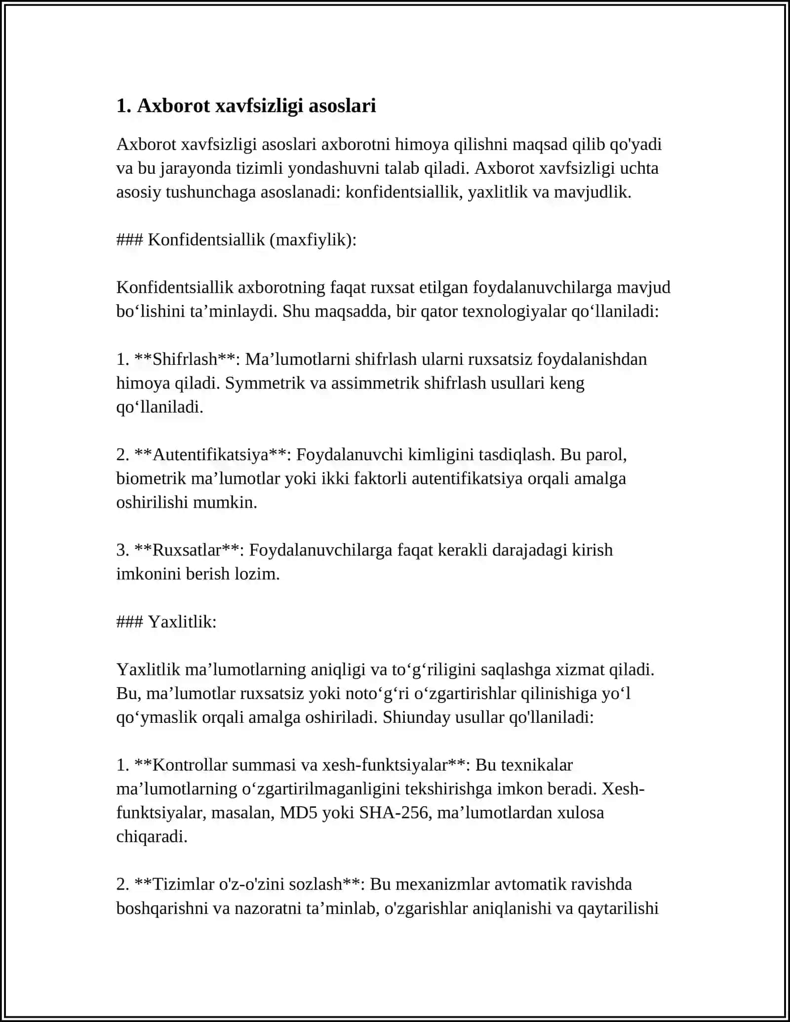 RISKNI BAHOLASH PROKURATURA ORGANLARIDA AXBOROT XAVFSIZLIGI XAVFINI SIFAT VA SON BO’YICHA BAHOLASH BILIM VA KO’NIKMALARINI SHAKLLANTIRISH 3