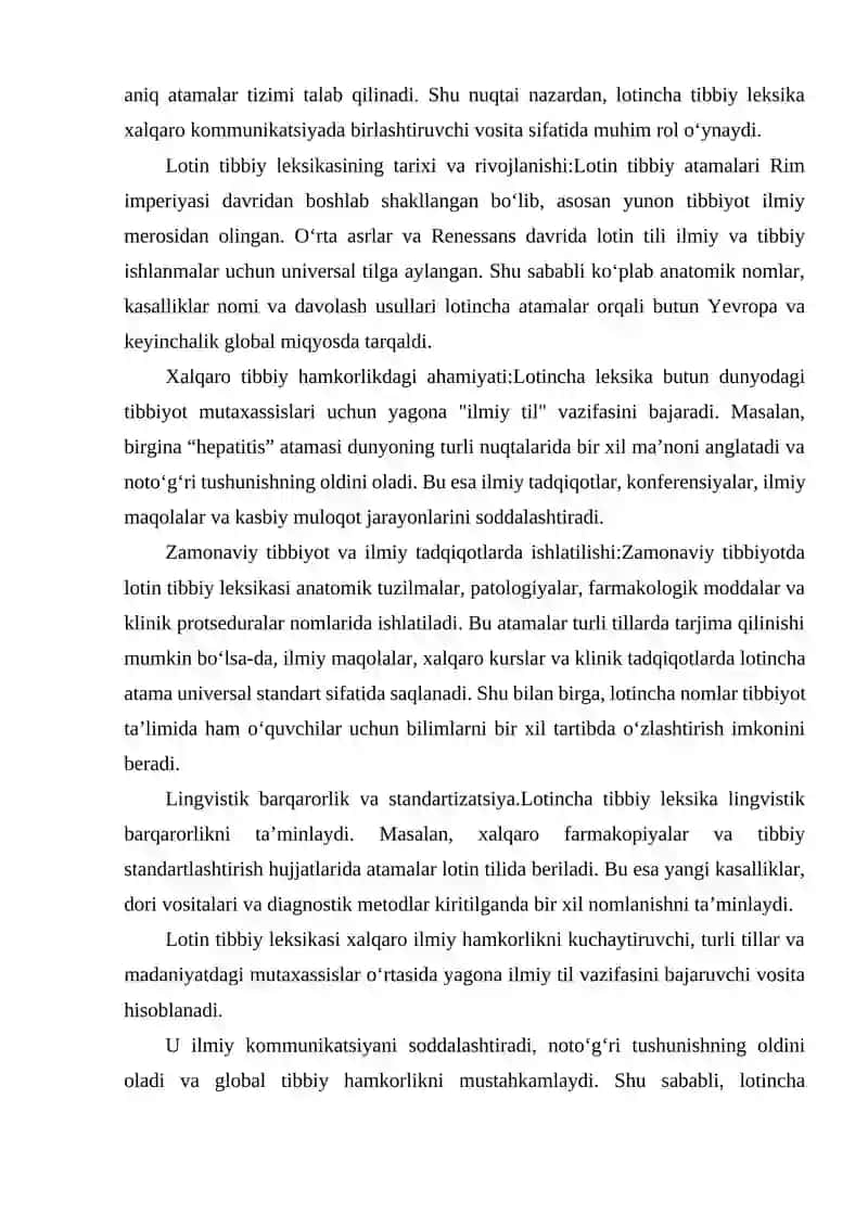 XALQARO ILMIY HAKMORLIKDA LOTINCHA TIBBIY LEKSIKANING BIRLASHTIRUVCHI KUCHI 3