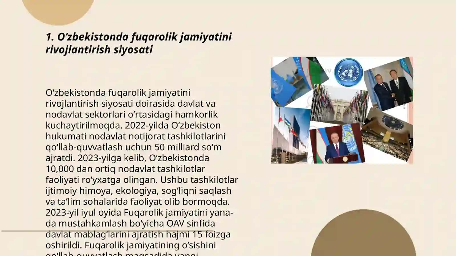 Oʻzbekistonda demokratik fuqarolik jamiyati asoslarining shakllantirilishiga amalga oshirilgan siyosiy islohotlar 3