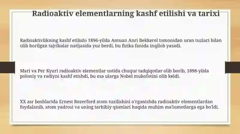Oʻzbekistonda radioaktiv elementlardan foydalanish 3