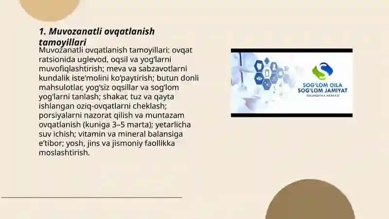 Muvozanatli ovqatlanish tamoyillari 3