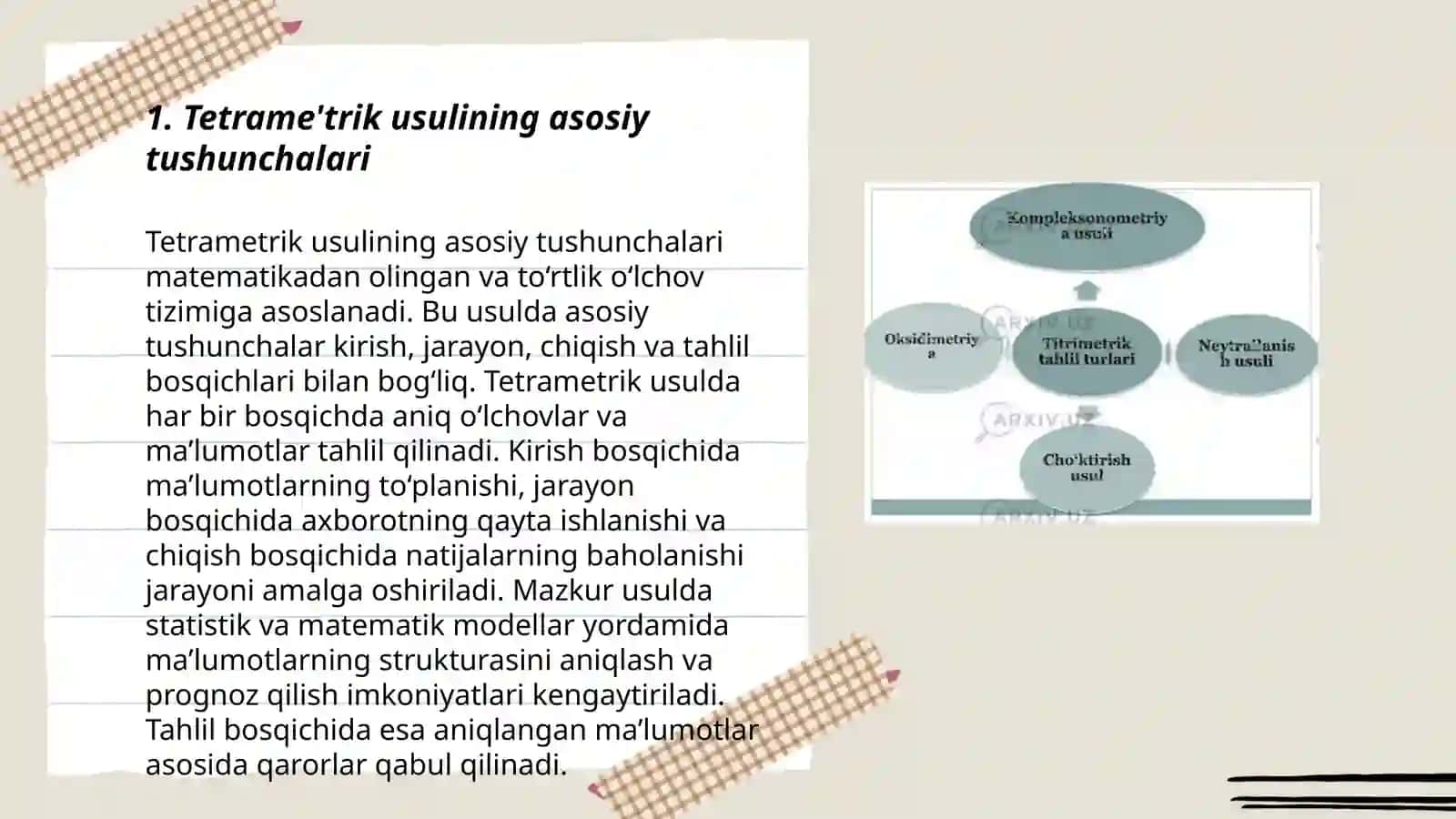Tetrametrik taxlil netrallash usuli alkodametrya va oksidimetrya 3