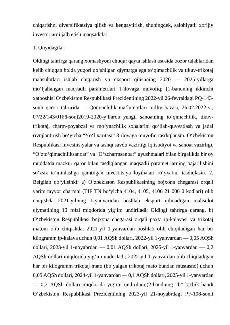 Farg‘ona viloyati Marg‘ilon shahrida jinsi assortimentdagi to‘qima ishlab chiqarish korxonasini loyihalash 3