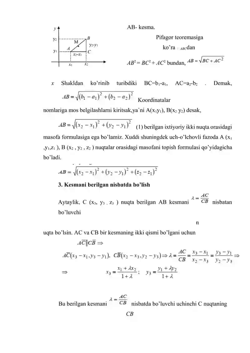 Tekislikda analatik geometriya va uning sodda masalalari 3
