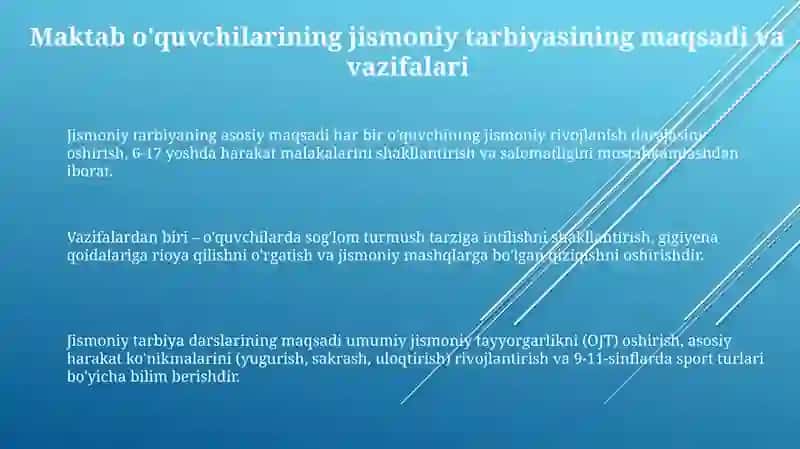 Maktab o'quvchilarining jismoniy tarbiyasi 3