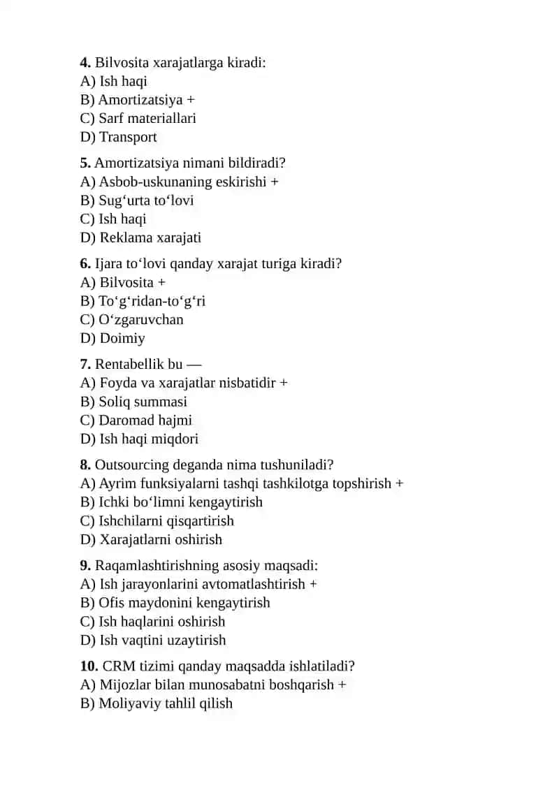 Xizmalar sohasi korxonalarida xarajatlar va ularni pasaytirish yo’llari mavzusida glossary 3