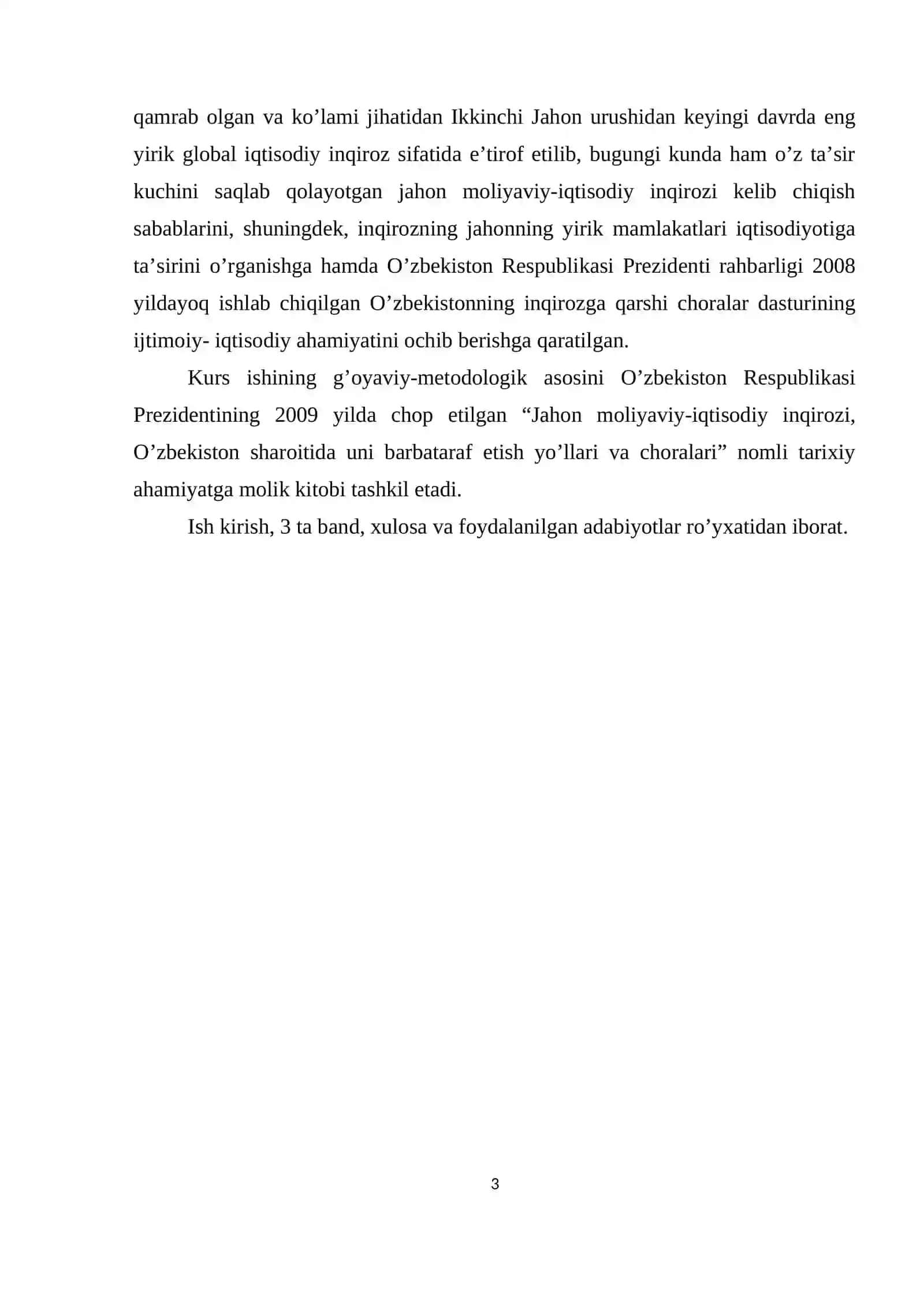 Jahon moliyaviy-iqtisodiy inqirozi va uning jahon xo’jaligiga ta’siri 3