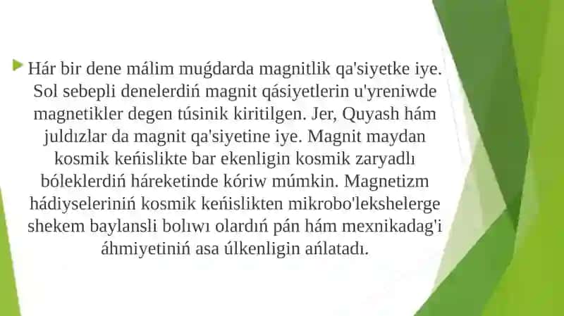Magnetizm, magnitshinjirlar, tiykarg’imagnitnizamliqlari 3