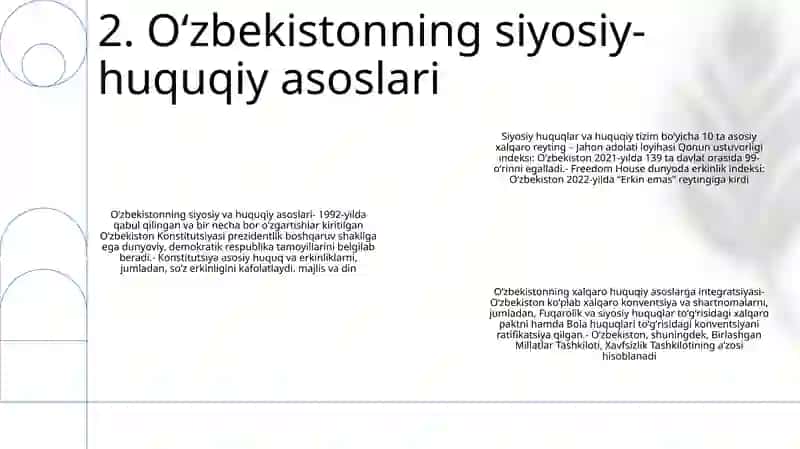 Siyosiy Xuquqiy Sohadagi 10Ta Ustuvor Xalqaro Reytinglar Va Ularga Òzbekistonning Integrasiyalashuvi 3