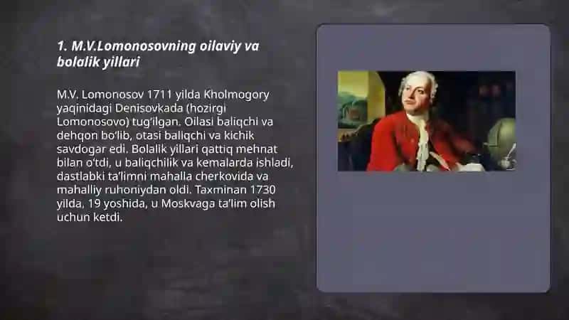 M.V.Lomonosovning hayoti va ilmiy faoliyati 3