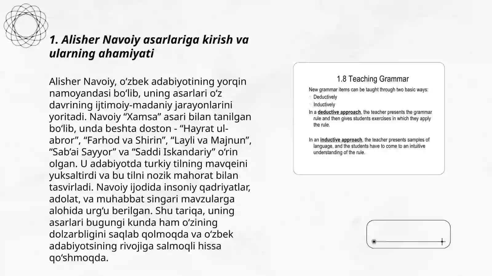Boshlangʻich taʼlimda Alisher Navoiy asarlarini oʻqitish usullari fanining maqsad va vazifalari 3