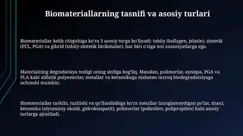 Tish texnikasi laboratoriyasi va klinikada qoʻllaniladigan materiallarning tasnifi 3