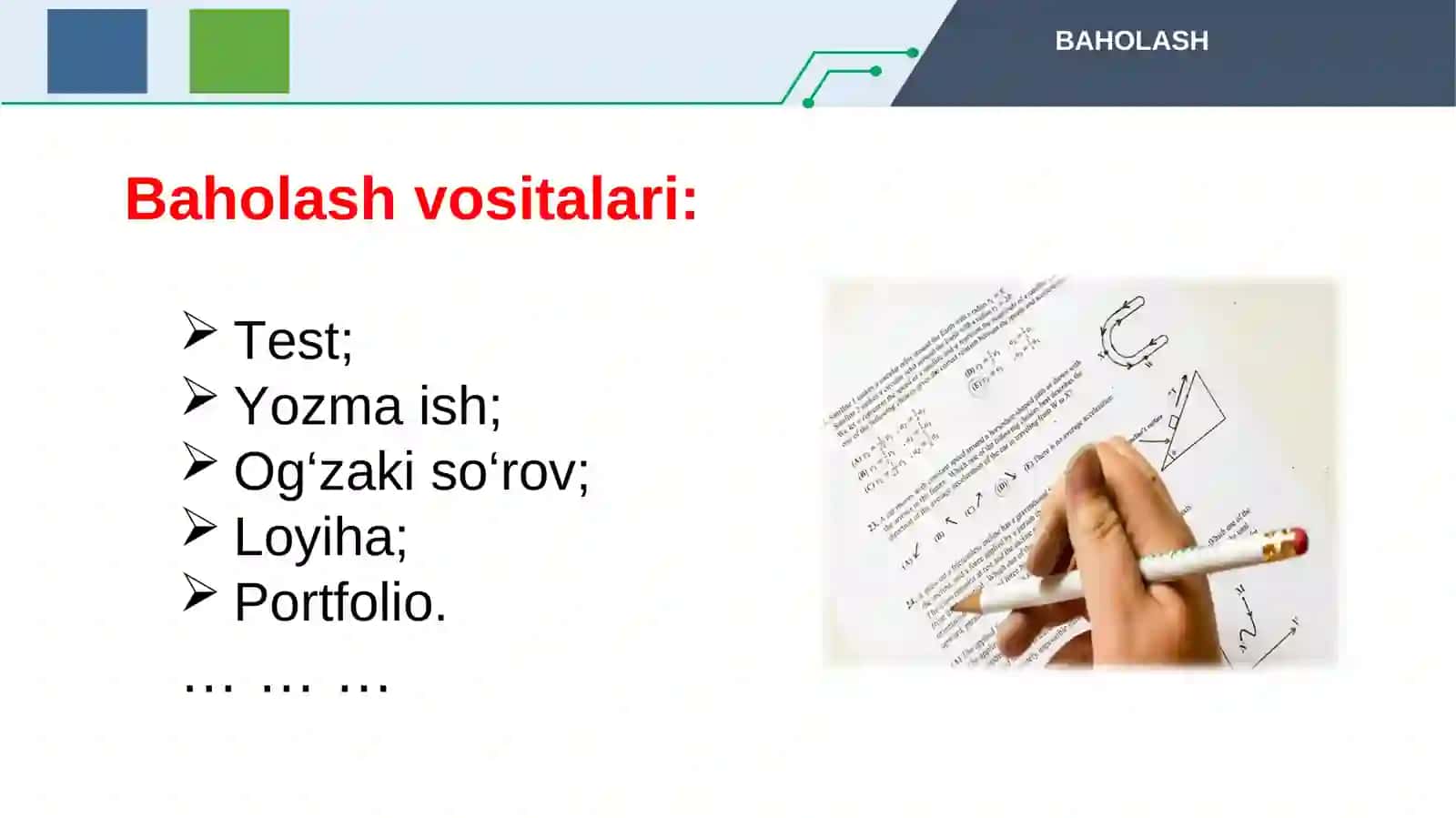 O‘QUV TOPSHIRIQLARINI TAYYORLASH VA AMALIYOTDA QO‘LLASHVA TA’LIM SIFATINI MONITORINGI 3