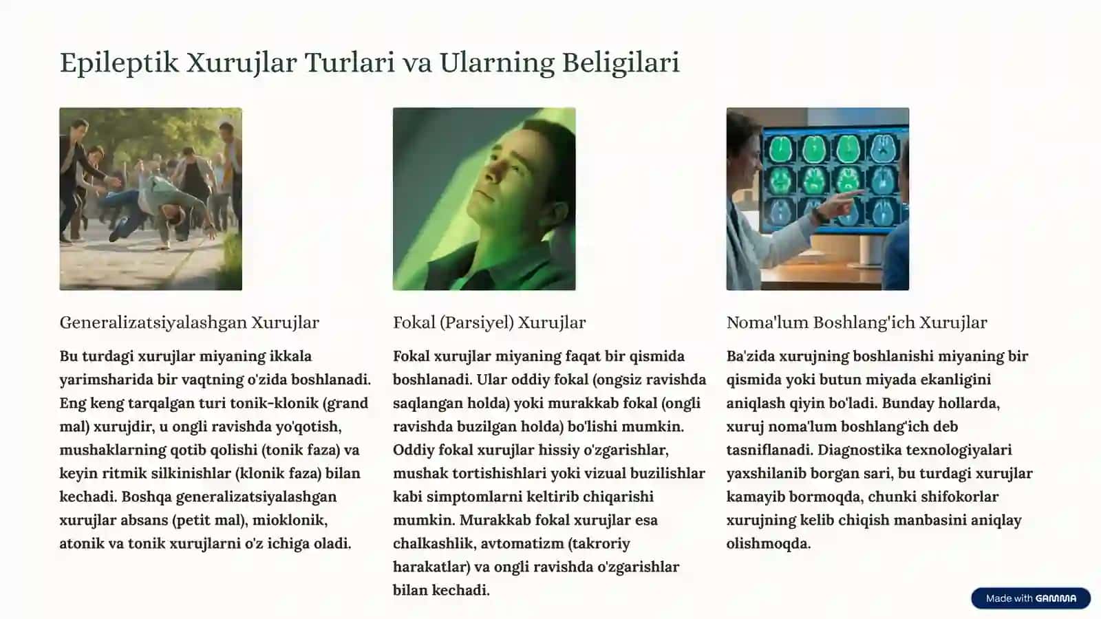 Epilepsiya va Epileptik Xurujlar: Chuqur Tushuncha 3